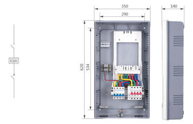 Triphase Electric Meter Box Grey Color Outdoor Waterproof Junction Box